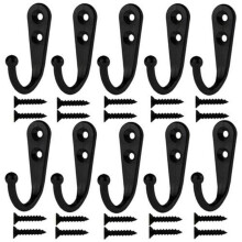 Crochets muraux robustes Dreamhall, noirs, lot de 10.