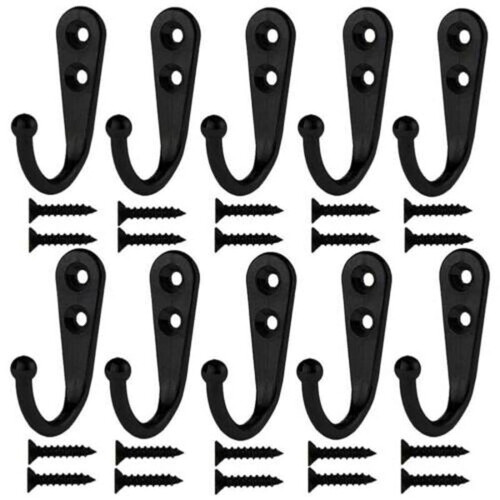 Crochets muraux robustes Dreamhall, noirs, lot de 10.