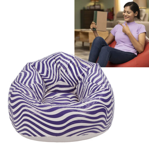 Inflatable PVC Wave Chair Blue