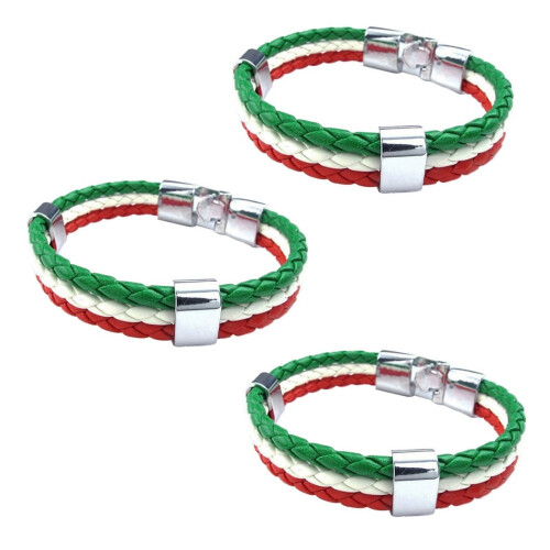 Βραχιόλι Ιταλικής Σημαίας από Δέρμα Alloy23cm
