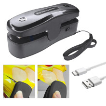 Mini selladora térmica portátil con cortador, recargable.
