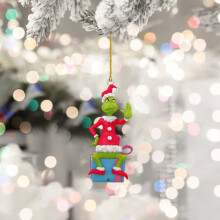 Vianočná živicová prívesková ozdoba Grinch Stole 1 ks