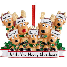 Personalisiertes Hirsch-Weihnachtsornament-Familienset
