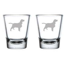 Borrelglaasjes met Springer Spaniel-design, 2 stuks, 50 ml