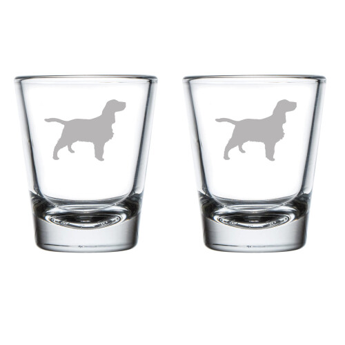 Borrelglaasjes met Springer Spaniel-design, 2 stuks, 50 ml