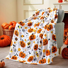 Koc na Halloween flanelowy szary 50x60 cali