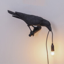 Seletti Bird fali lámpa, fekete-fehér, gyanta, bal oldali