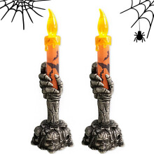 Halloween schedel kaarsenhouders, geschikt voor LED-verlichting, 2 stuks