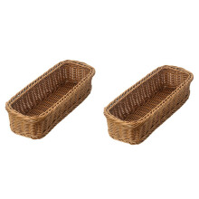 Geweven bestekmand, bruin, 2 stuks