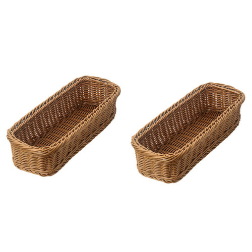 Geweven bestekmand, bruin, 2 stuks