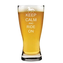 Verre à bière Pilsner Keep Calm and Ride On Horse 44 cl