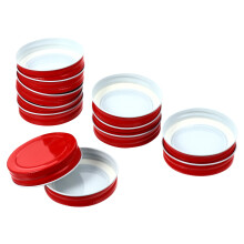 Mason Jar deksels, normale maat, rood blik, 12 stuks