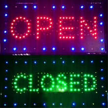 Letrero LED de tienda abierta/cerrada, luz de neón brillante, 9,8 x 20,47 pulgadas.