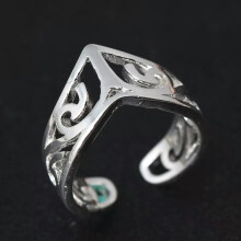 Bague unisexe en argent sterling RSAMD925, taille ouverte H13