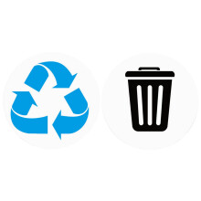 Autocollants pour poubelle TAKTUK - Recyclables/Non recyclables - Lot de 6