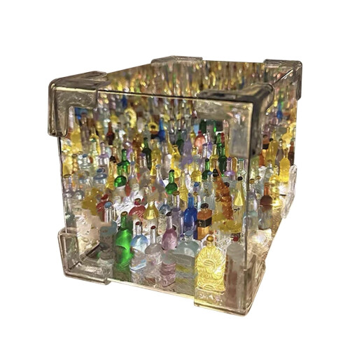 Kit Mini Bar com Cubo de LED e 30 Garrafas - Luz Noturna