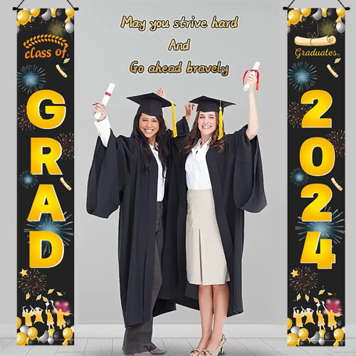 Banner de absolvire albastru pentru clasa 2024