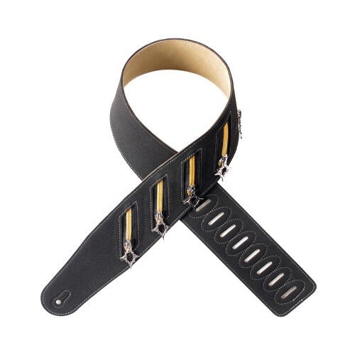 Adjustable Punk Guitar Strap Microfiber with Studs-Black 17