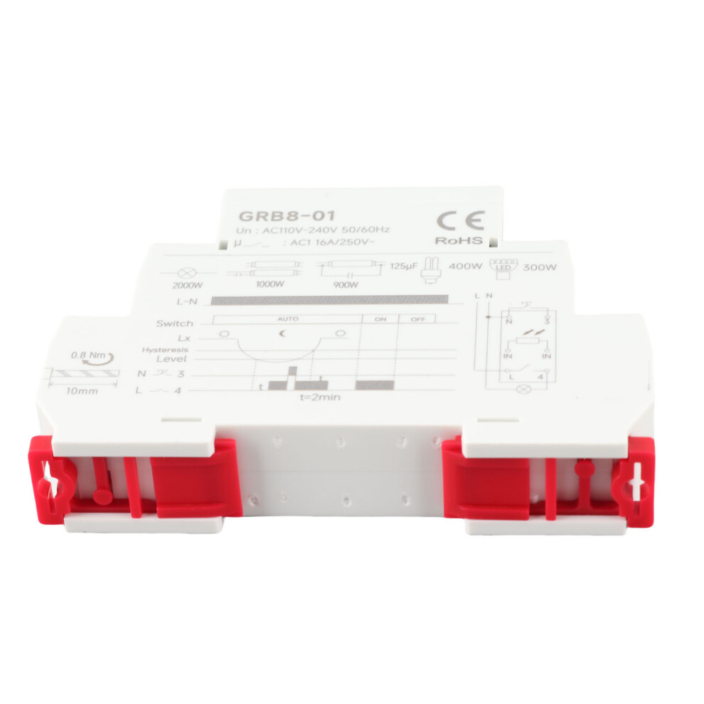 35mm DIN Rail Light Sensitivity Relay GRB8-01