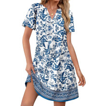 Women's dresses, casual V-neck wedding guest dresses,-Ivory M
