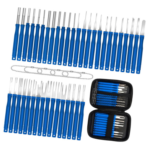 6PCS Universal Wire Terminals Pin Remover Set Car Pin-   blue