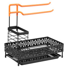 Organizador metálico para fregadero de cocina con desagüe desmontable