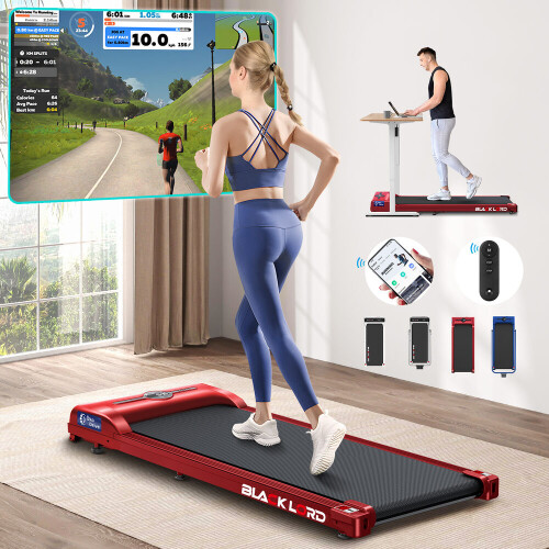 (Red) BLACK LORD Treadmill Shock Absorbers Under Desk Walking Pad Remote Home