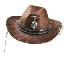 Trendy Gothic Style Jazz Cap For Adults Lightweight And-brown