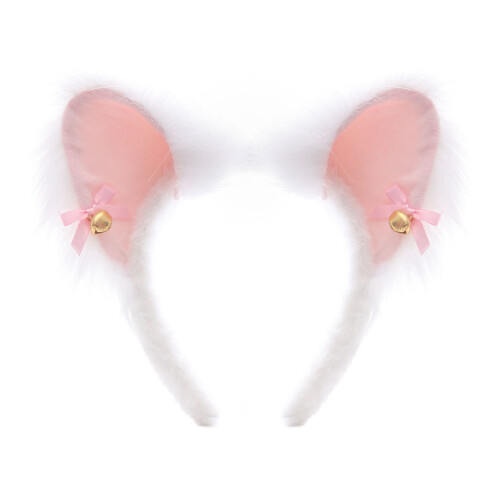 Couvre-chef élégant en forme d'oreille de chat en-poudre blanche