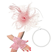 20er-Jahre-Flapper-Kopfbedeckung mit-Rosa Größe passt allen