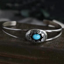 Zhuge Türkis Manschettenarmband, verstellbares offenes Armband