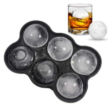 Moule à glaçons rond en silicone noir (lot de 2)