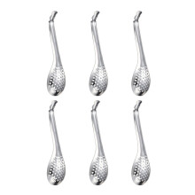 Edelstahl-Kaviarlöffel-Set, feinmaschig, 6-teilig