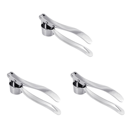 Presse-ail en acier inoxydable, lot de 3
