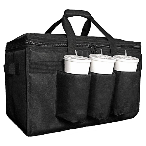 Borsa per la consegna di cibo con portabicchieri per cibi caldi e freddi