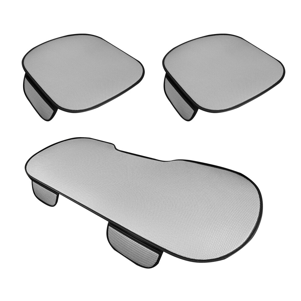 3Pcs Upgrades Ice Silk Car Seat Pads With Cool Touches For- Gray 7627001533998