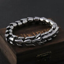 Drachenarmband Silber Vintage Wikinger Herrenarmband 1
