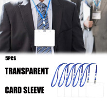 Cordón desmontable VOSS con portatarjetas de identificación transparente azul