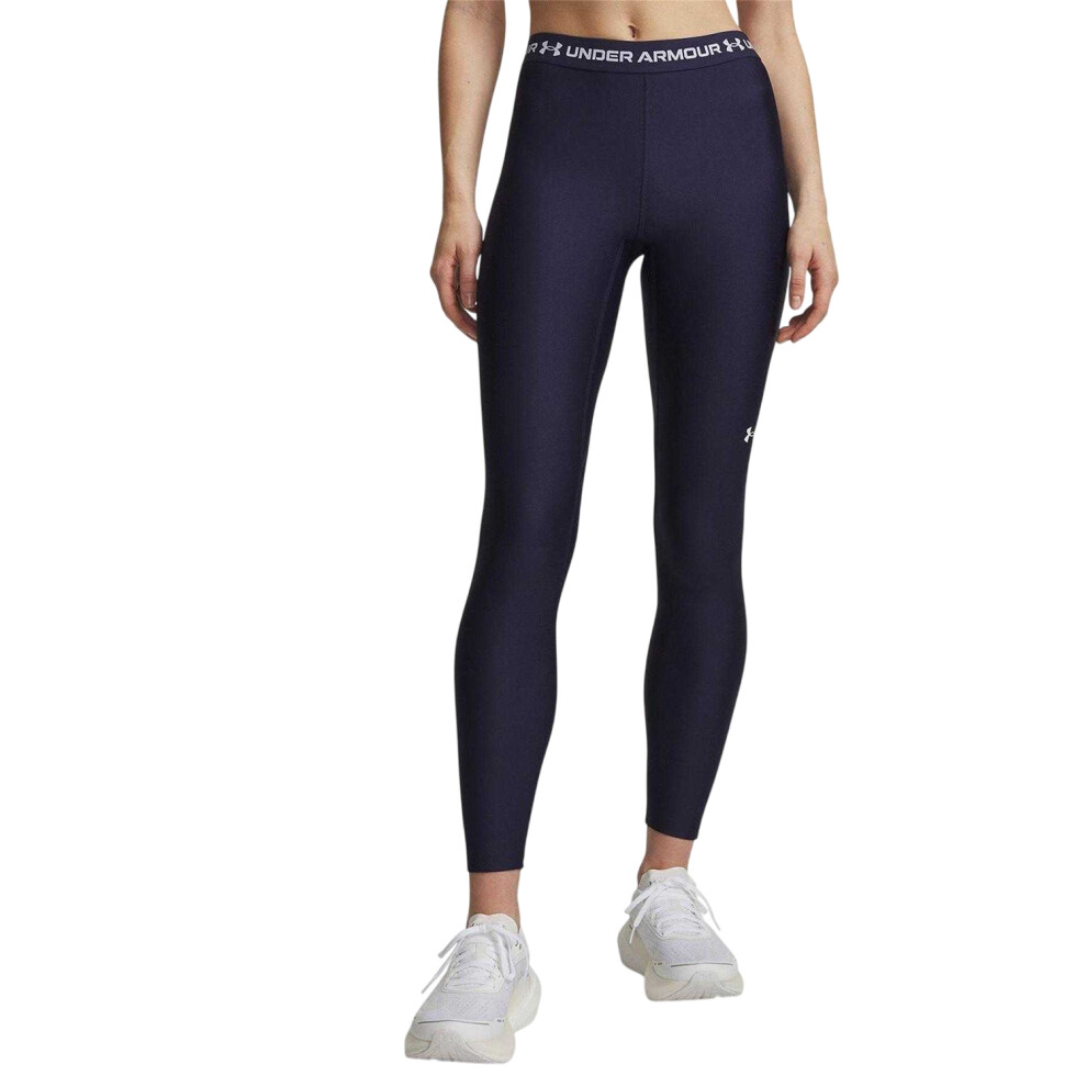 Under Armour (10 Uk R, Mid Navy/White) Womens/Ladies Heatgear Leggings White