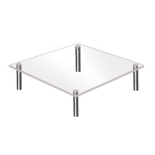 Conjunto de 3 suportes para bolo em acrílico transparente, próprio para alimentos.