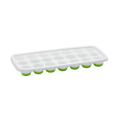 QTBIUQ round ice tray with lid 21-cavity stackable