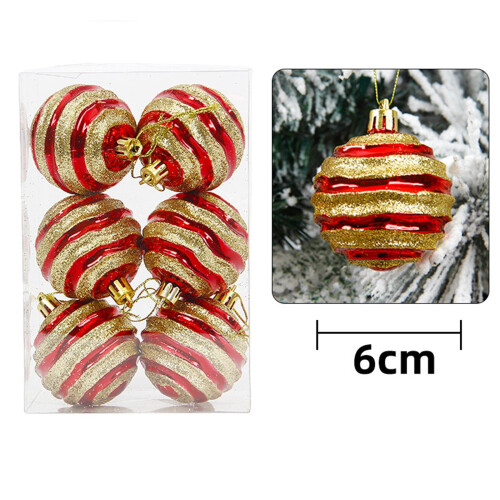 Weihnachtskugeln, 60 mm, bruchsicher, 6er-Set