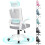 ELFORDSON (Grey & White) ELFORDSON Mesh Office Chair Executive Swivel Adjustable Headrest Computer Gaming 1