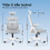 ELFORDSON (Grey & White) ELFORDSON Mesh Office Chair Executive Swivel Adjustable Headrest Computer Gaming 7