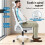 ELFORDSON (Grey & White) ELFORDSON Mesh Office Chair Executive Swivel Adjustable Headrest Computer Gaming 6