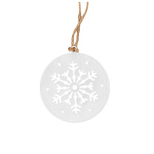 Snöflinga och trädhänge julgransprydnad vit plåt 1 st
