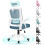 ELFORDSON (Blue) ELFORDSON Mesh Office Chair Executive Swivel Adjustable Headrest Computer Gaming 1