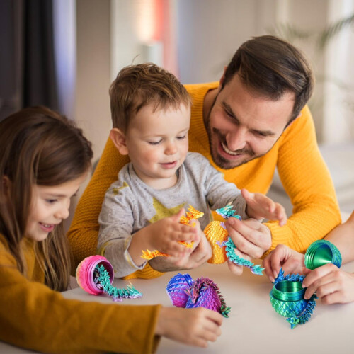 4PCS 3D Printed Dragon Eggs with Dragon Inside Eas 2