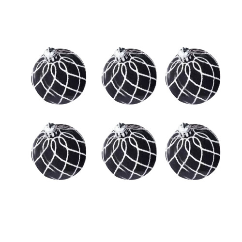 Handritade julkulor PVC-låda 6 cm 6-pack