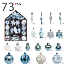 Weihnachtskugel-Ornament-Set, bruchsicher, 73-teilig